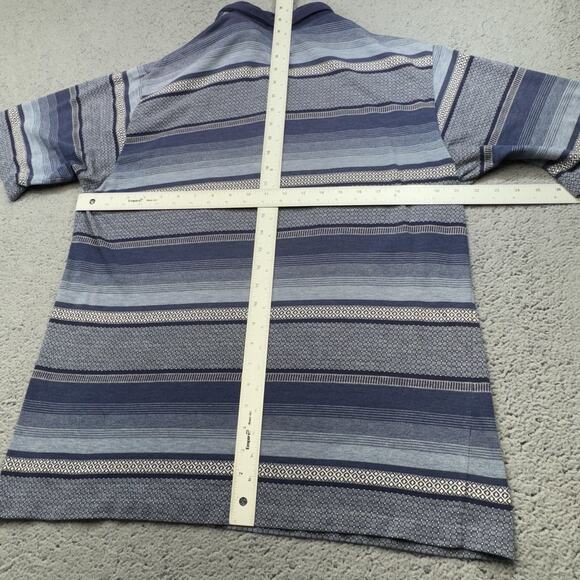 Classics by Palmland‎ Polo Shirt Mens XL Geometric Striped Pattern Short Sleeve - Picture 7 of 11